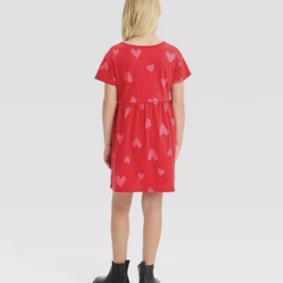 Cat & Jack Girls' XXL 16/18 Plus Red Short Sleeve Dress - Picture 2 of 2